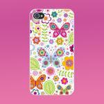 Iphone 4 Case-- Flower And Butterfly,iphone 4s..
