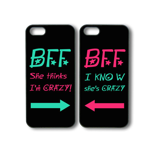 Friends Forever 2pcs -- Iphone 5 Case In Black Or White Plastic By Default, Silicone Also Available