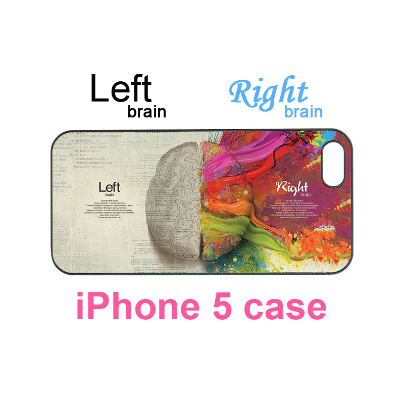 Iphone 5 Case--left And Right Brain, Durable Plastic Case In Black Or White